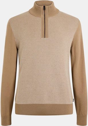 HUGO BOSS Mens H Dambino Knitwear Jumper in Open Beige - Size Small