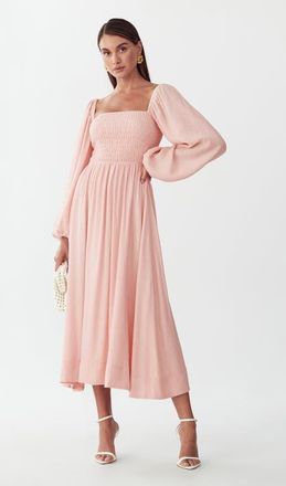 ST MRLO True Midi Dress in Blush at Nordstrom, Size 10