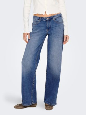 Only Weite Jeans ONLY ONLJUDY-O LW WIDE LEG DNM TAI712 NOOS, Damen, Gr. M, N-Gr, medium blau denim, Denim/Jeans, Obermaterial: 99% Baumwolle, 1% Elasthan, 