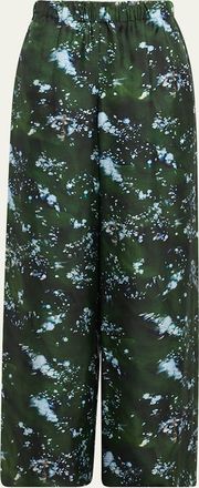 Lafayette 148 New York Riverside Abstract-Print Silk Pants