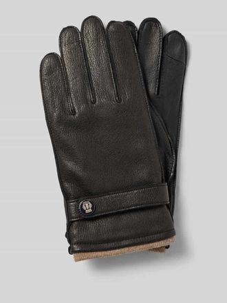 Roeckl Lederhandschuhe mit Woll-Futter Modell Wilhelmshaven in Black, Gr&ouml;&szlig;e 9,5