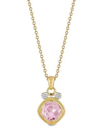I.Reiss Company 14K 2.07 Ct. Tw. Diamond & Rose Quartz Necklace