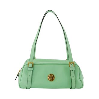 Versace Embl&egrave;me Nappa Bowling Bag - female - Versace - Shoulder Bags - Green - ONE SIZE - Bags