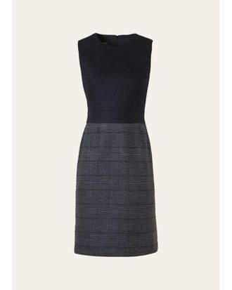 Akris Prince Of Whales Wool Double-Face Sleeveless Dress