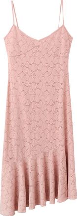 Mango Openwork Embroidered Midi Dress in Pale Pink at Nordstrom, Size 6