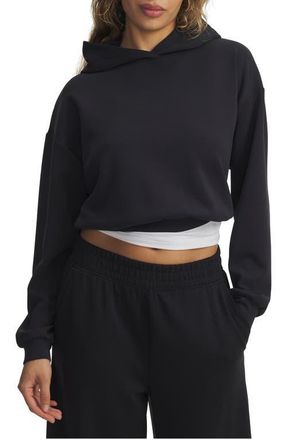 Under Armour Meridian Lounge Crop Hoodie in Black //Black at Nordstrom, Size Xx-Large