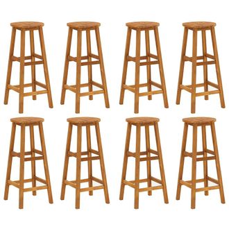 vidaXL Taburetes De Barra De Cocina 8 Unidades Madera Maciza Acacia Vidaxl