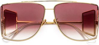 Retro Superfuture AUTORE 2TONE RED I5O Mens Sunglasses Gold Size 63
