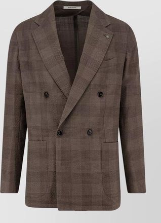 Tagliatore madras double-breasted blazer