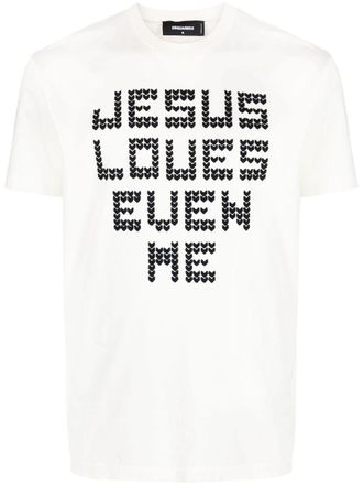 Dsquared2 T-shirt met print - Wit