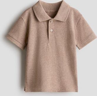 H&M Cotton Piqu&eacute; Polo Shirt in Beige at Nordstrom, Size 12M