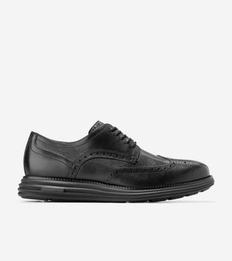 Cole Haan Mens &Oslash;riginal Grand Remastered Wingtip Oxford Shoes - Black Size 10.5