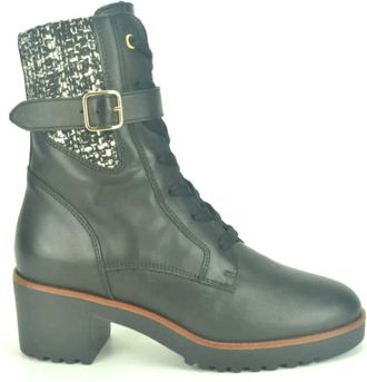 DL Sport Zwart Tweed Laarsje - Dames - Veterlaarzen - Zwart - 38 EU - Tweed - Schoenen