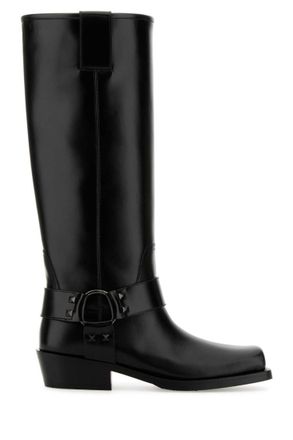 Valentino Garavani Black Rockstud Leather Boots