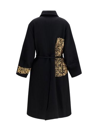 Dries Van Noten Embroidered Alpaca and Wool Coat - Black