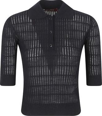Max Mara Polo Gallo - Dames - Ronde hals truien - Blauw - L - Wol - Truien & Vesten