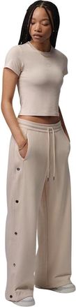 Nike Jordan Flight Fleece French Terry Snap Pants - Dames - Sport - Beige - Maat: XL Fleece
