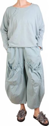 Rundholz Cotton Ruched Pants In Mint