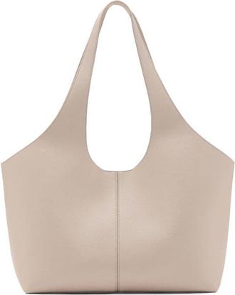 Mango Large Faux Leather Shopper Tote in Off White at Nordstrom