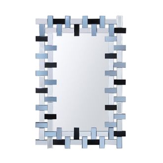 HERDASA Espejo De Pared Rectangular, 89x60, Con Peque&ntilde;os Cristales Decorativos En El Marco
