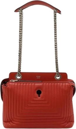 Fendi Pre-owned Handbags, female, Red, Size: ONE SIZE Pre-owned Vintage Leather Handbag