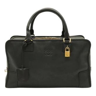 Loewe Pre-owned Amazona Handbag - Dames - Pre-owned - Zwart - Maat: ONE Size Leer