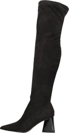 Steve Madden Over-knee laarzen - Dames - Over de knie laarzen - Zwart - 38 1/2 EU - Leer - Schoenen