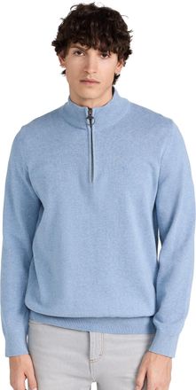 Barbour Mens Cotton Half Zip Sweater Dark Chambray Blue (UK, Alpha, S, Regular, Regular, Dark Chambray)