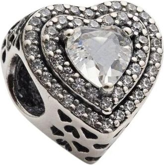 Pandora Sprankelende Verhoogde Harten Bedel - Dames - Sieraden - Grijs - ONE Size - Accessoires