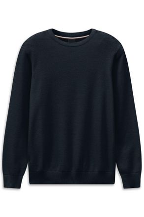 Bugatti Rundhalspullover BUGATTI Regular Fit, Herren, Gr. XXL, 390, marine, Strick, 100% Baumwolle, unifarben, regular fit, Rundhals, Pullover Rundhalspullove