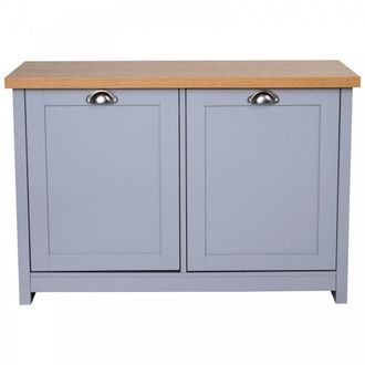 HOMCOM MDF Rustic 4-Compartment Storage Cabinet - Grey - Home Living | TJ Hughes