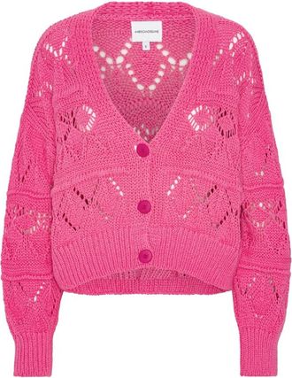 Americandreams Riley Katoenen Cardigan - Dames - Vesten - Roze - S - Katoen - Truien & Vesten