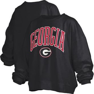 Pressbox Womens Pressbox Black Georgia Bulldogs Janise Arch Over Logo Waist Length Oversized Pullover Sweatshirt at Nordstrom, Size X-Large