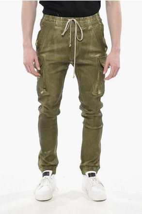 Rick Owens DRKSHDW Coated Cotton Cargo Pants MASTODON CUT with Elastic size L