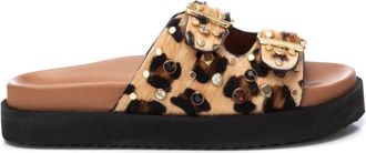 Xti Womens Double Bucket Sandals In Leopard