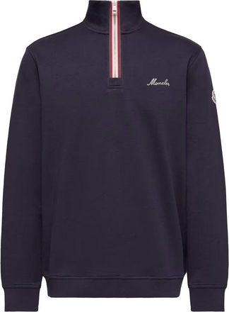 Moncler 1/4 ZIP SWEATSHIRT Size: L, colour: NAVY