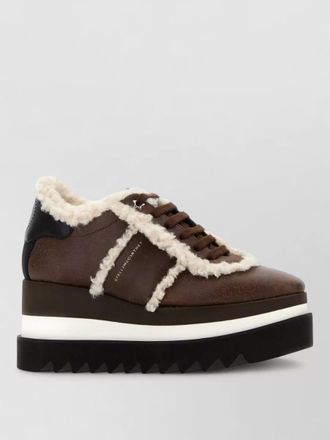Stella McCartney alter suede sneak elys sneakers shearling platform