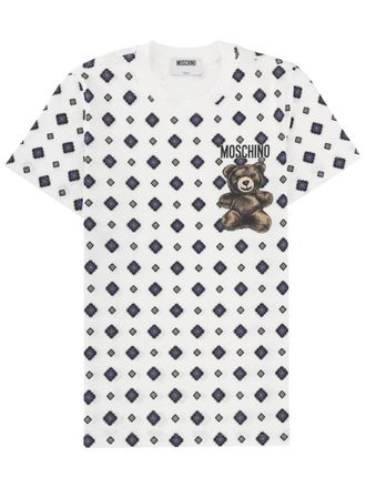 Moschino Diamond Pattern Teddy Graphic T-Shirt