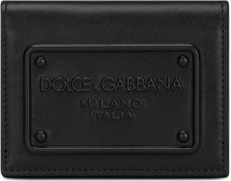Dolce & Gabbana logo-tag leather bi-fold wallet - men - Calf Leather - One Size - Black