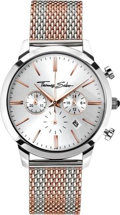 Thomas Sabo Rebel Spirit Chrono Horloge Onyx Ros&eacute;goud - Heren - Horloges - Veelkleurig - ONE Size - Accessoires