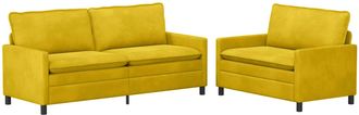 vidaXL Juego De Sof&aacute; 2 Uds. Amarillo Terciopelo Vidaxl
