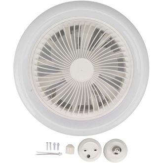 OEM Ventilador De Techo De 30 W Con Luz, Ventilador De Techo Silencioso, Luz Led Regulable E27, 3 Velocidades, Temporizador (blanco) - Crezuo