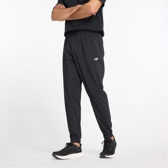 New Balance Trainingshose NEW BALANCE Sport Essentials Woven Jogger, Herren, Gr. XXL, N-Gr, schwarz (schwarz (001)), Obermaterial: 100% Polyester, Hosen Trainings