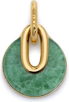 Monica Vinader x Kate Young Semiprecious Stone Pendant Necklace in 18Ct Gold/Green Aventurine at Nordstrom