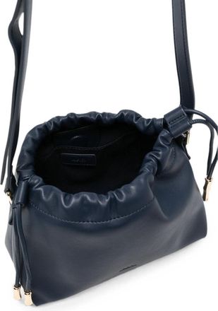 A.P.C. Ruched Leather Shoulder Bag - Navy