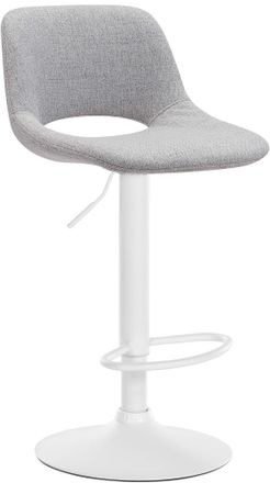 Clp Clp - Taburete De Bar Camden En Tela Gris Claro Metal Blanco Mate