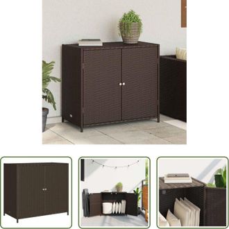 vidaXL Armadietto portaoggetti - Armadietto Portaoggetti Giardino Marrone 83x45x76 cm Polyrattan