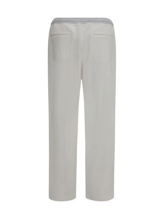 Brunello Cucinelli Mens Cotton Pants Off White+perla Cotton; Elastane Trousers
