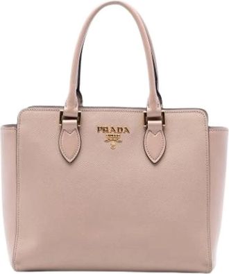 Prada Pre-owned Handbags, female, Beige, Size: ONE SIZE Pre-owned Vintage Satchel