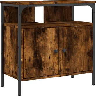 vidaXL Vidaxl - Armario Lavabo Ba&ntilde;o Madera Ingenier&iacute;a Roble Ahumado 60x30x60 Cm